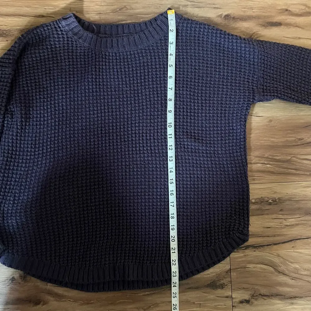SO Purple Waffle Knit Sweater Women’s Large Cozy Acrylic Long Sleeve Basic Top